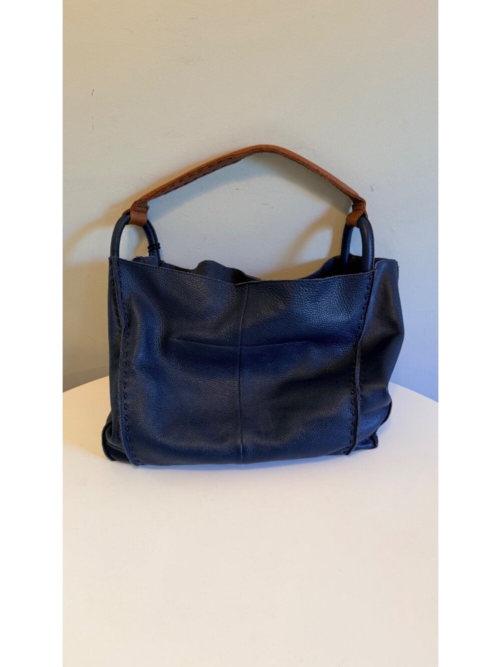 The Sak Los Feliz Indigo Leather Large Tote with Tassel Charm - Picture 6 of 16